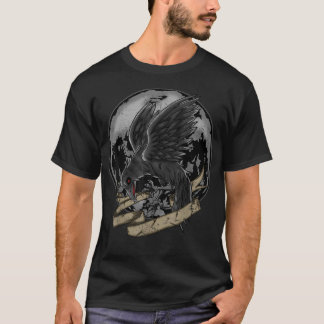 Black Crow Mystical Raven at Full Moon Tシャツ