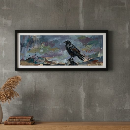 Black Crow Oil Painting Raven Gothic Nature ポスター