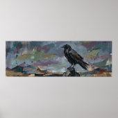 Black Crow Oil Painting Raven Gothic Nature ポスター (正面)