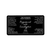Black curly text cosmetics dropper bottle label  ラベル (正面)