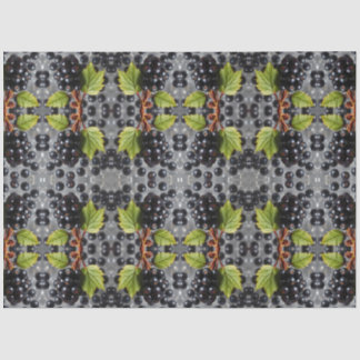 Black Currants Berries & Green Leaf Pattern 薄葉紙