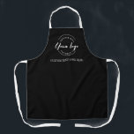 Black Custom Business Apron with Logo Personalized エプロン<br><div class="desc">Enhance your professional image and promote your business with these customizable white logo AND text on aprons. Perfect for various industries and occasions, these aprons allow you to showcase your logo and create a cohesive and branded look for your staff or corporate event. Whether you own a restaurant, cafe, retail...</div>