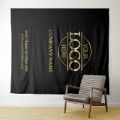 Black Custom Business Logo Trade Show Backdrop タペストリー (インサイチュ(横))