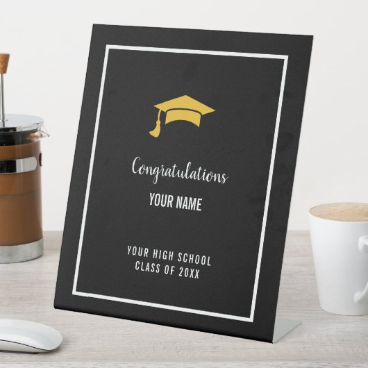 Black Custom Club Graduation Banner 台座サイン (インサイチュ)