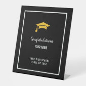 Black Custom Club Graduation Banner 台座サイン (正面)