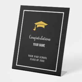 Black Custom Club Graduation Banner 台座サイン