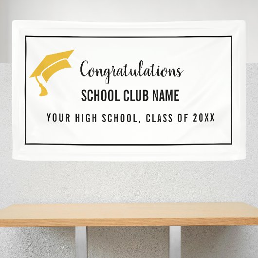 Black Custom Club Graduation Banner 横断幕