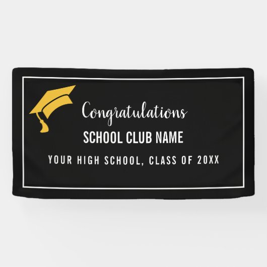 Black Custom Club Graduation Banner 横断幕 (横)