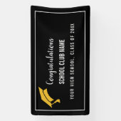 Black Custom Club Graduation Banner 横断幕 (縦)