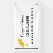 Black Custom Club Graduation Banner 横断幕 (縦)