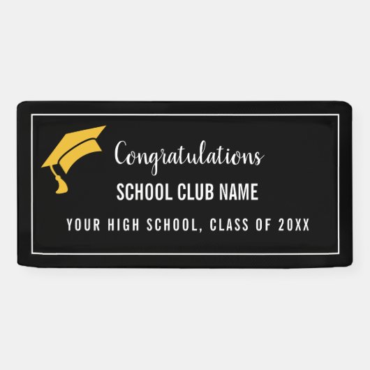 Black Custom Club Graduation Banner 横断幕 (横)
