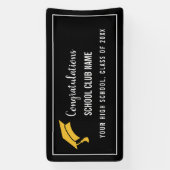 Black Custom Club Graduation Banner 横断幕 (縦)