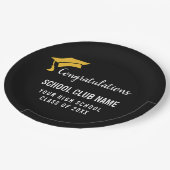 Black Custom Club Graduation Party ペーパープレート (アングル)