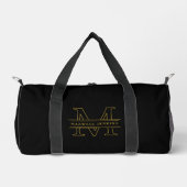 Black Custom Duffle Bag with Monogram & Name ダッフルバッグ (正面)