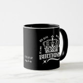 Black Custom Elegant Birthday Crown Typography マグカップ (正面右)