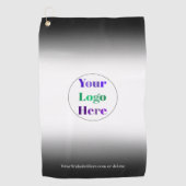 Black Custom Golf Towels With Logo No Minimum  ゴルフタオル (正面)