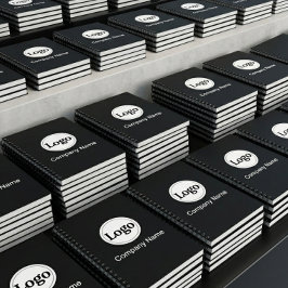 Black Custom Logo Branding Business Promotional ノートブック
