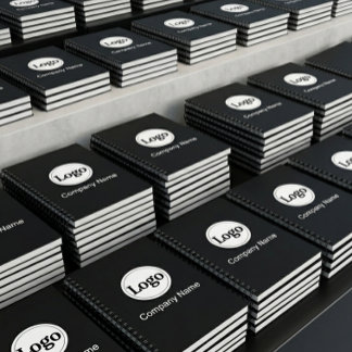 Black Custom Logo Branding Business Promotional ノートブック