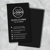 Black Custom Logo Minimal Modern Vertical 名刺