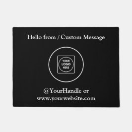 Black Custom Logo Minimalist Business doormat ドアマット