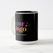 Black Custom Promo Business Logo Mug ツートーンマグカップ (正面左)