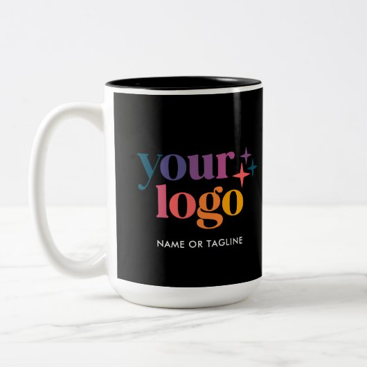 Black Custom Promo Business Logo Mug ツートーンマグカップ (左)