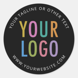 Black Custom Stickers Company Logo Small Minimum ラウンドシール