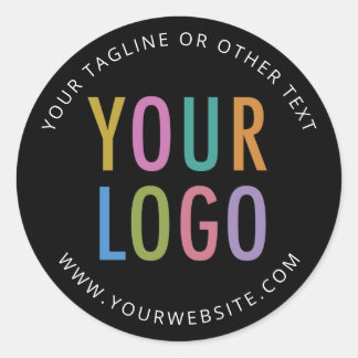 Black Custom Stickers Company Logo Small Minimum ラウンドシール