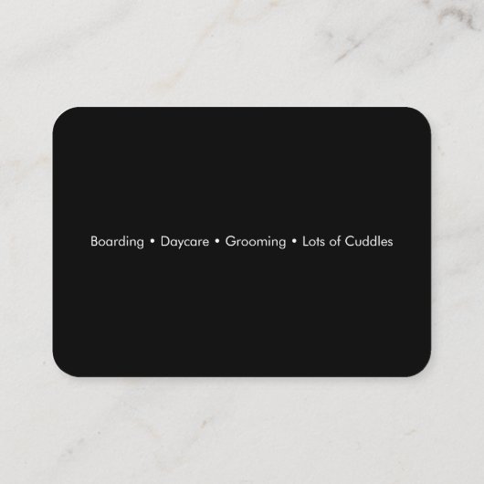 Black Customizable Cattery Business Card  名刺 (裏面)