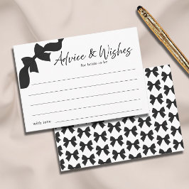 Black Cute Bow Bridal Shower Advice & Wishes エンクロージャーカード