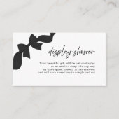 Black Cute Bow Bridal Shower Display Shower エンクロージャーカード (正面)