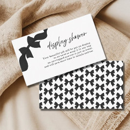 Black Cute Bow Bridal Shower Display Shower エンクロージャーカード