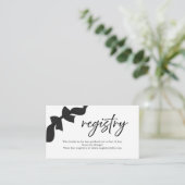 Black Cute Bow Bridal Shower Registry エンクロージャーカード (スタンド正面)