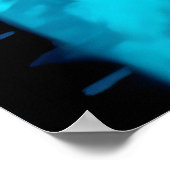 Black Cyberpunk Cat In Neon Rainy City ポスター (角)