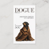 Black Dachshund Elegant Dogue Business Card 名刺 (正面)
