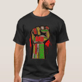 Black Dad African American Melanin Pride Black His Tシャツ (正面)