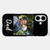 Black Dad Established Script Photo Case-Mate iPhoneケース (裏面 (横))