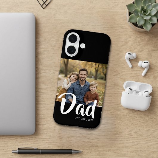 Black Dad Established Script Photo Case-Mate iPhoneケース