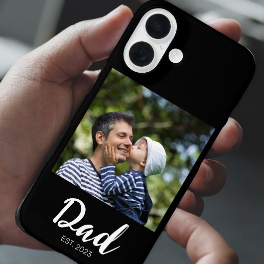 Black Dad Established Script Photo Case-Mate iPhoneケース