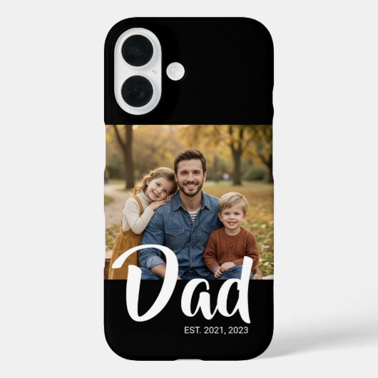 Black Dad Established Script Photo Case-Mate iPhoneケース (裏面)
