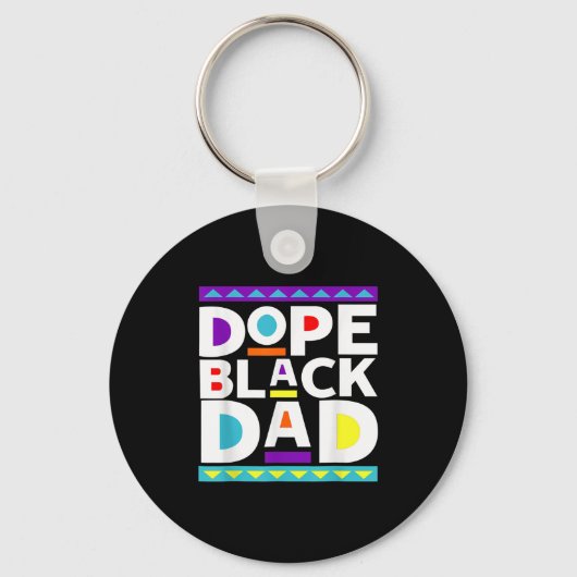 Black Dad New Dad Fathers Day Gift African America キーホルダー (正面)