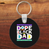 Black Dad New Dad Fathers Day Gift African America キーホルダー (正面)