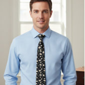 Black daisy tie, floral tie, floral ties daisies ネクタイ