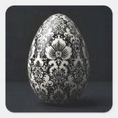 Black Damask Easter Egg スクエアシール (正面)