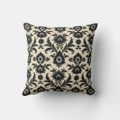 Black Damask on Sepia クッション (裏面)