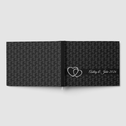 Black Damask-Two Hearts ゲストブック (全面)