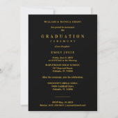 Black Delicate Arch MInimalist Grad Golden 招待状 (裏面)