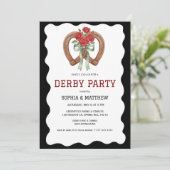 Black Derby Party Invitation Elegant Horseshoe 招待状 (スタンド正面)