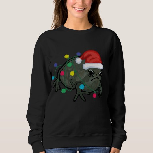 Black Desert Rain Frog Santa Hat Christmas Tree Li スウェットシャツ (正面)