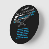 Black Detail Pressure Power Washing Hard Cleaning ラウンド壁時計 (傾斜)